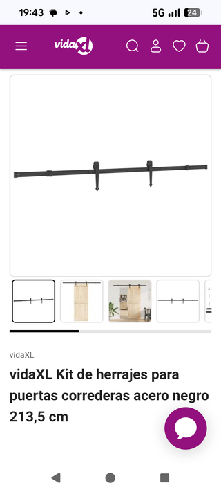 2 Puertas Granero Madera Pino + Kit