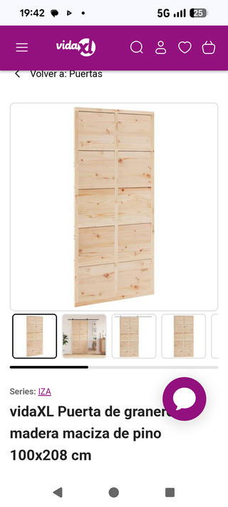 2 Puertas Granero Madera Pino + Kit