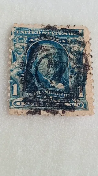 Sello Benjamin Franklin 1 Centavo