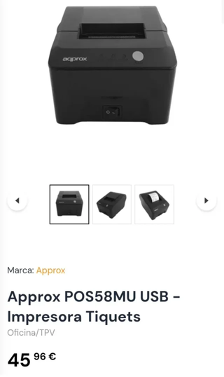 Impresora Térmica Approx APPPOS58MU USB/RS232