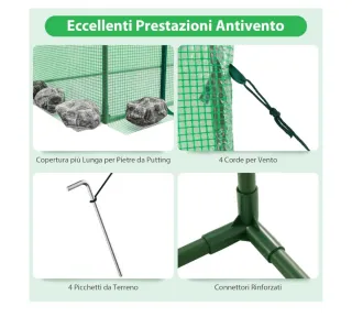 Serra da Giardino 200x77x169 cm con Porta e Finest