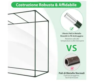 Serra da Giardino 200x77x169 cm con Porta e Finest