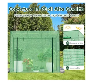 Serra da Giardino 200x77x169 cm con Porta e Finest