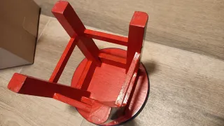 Coppia sgabelli in legno dipinti 17x17cm