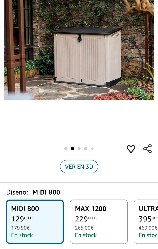 Keter Sio Midi -Cobertizo de jardín Exterior Baúl