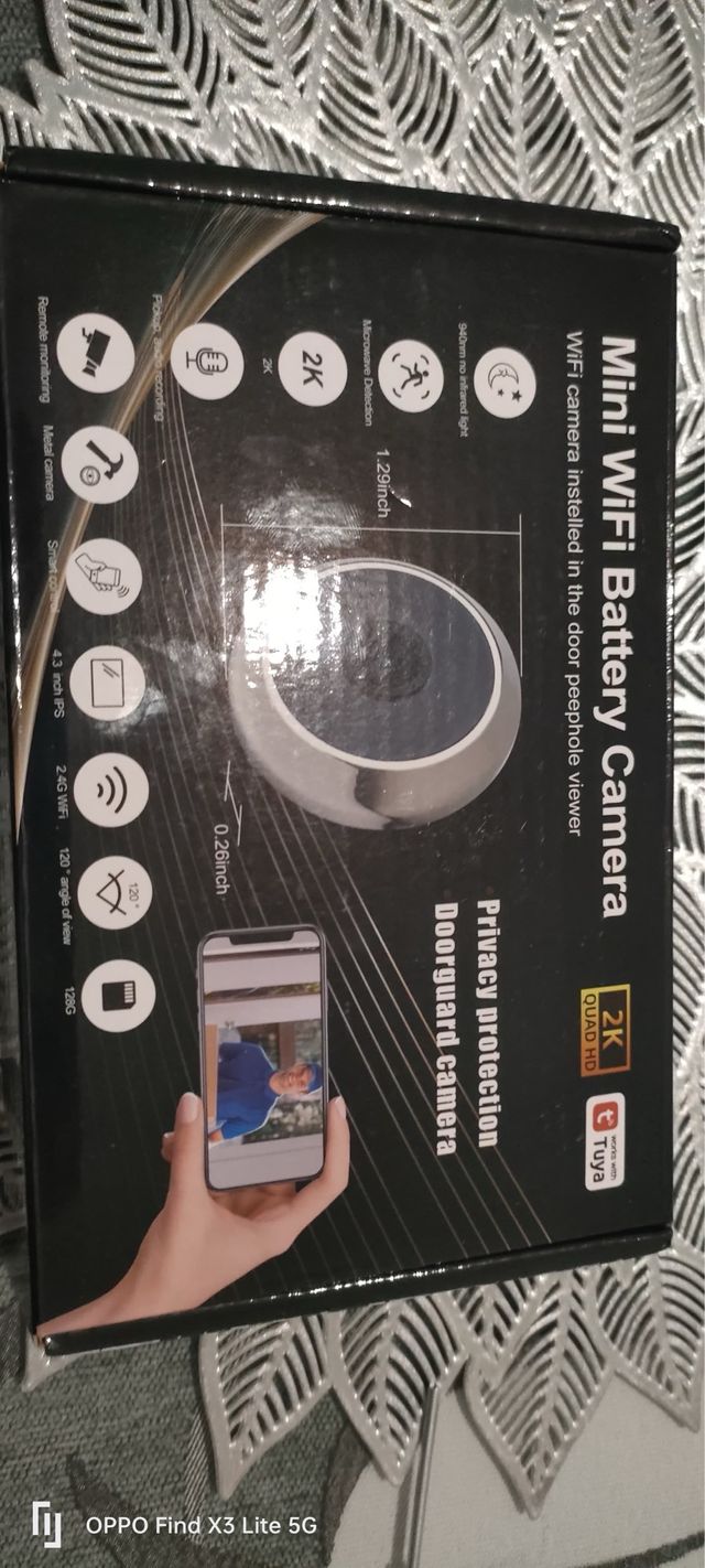 Câmera WiFi Bateria Porta 2K Tuya