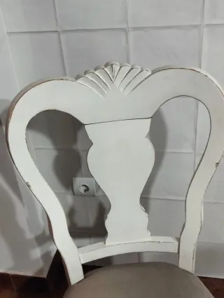 Mesa y sillas vintage madera y cristal