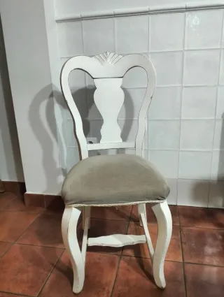 Mesa y sillas vintage madera y cristal