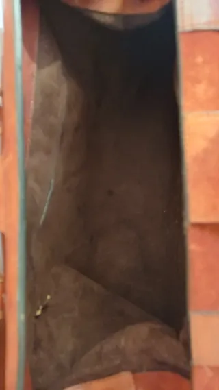 Borsa vintage in pelle scamosciata