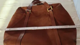 Borsa vintage in pelle scamosciata