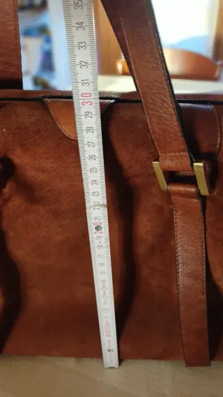 Borsa vintage in pelle scamosciata