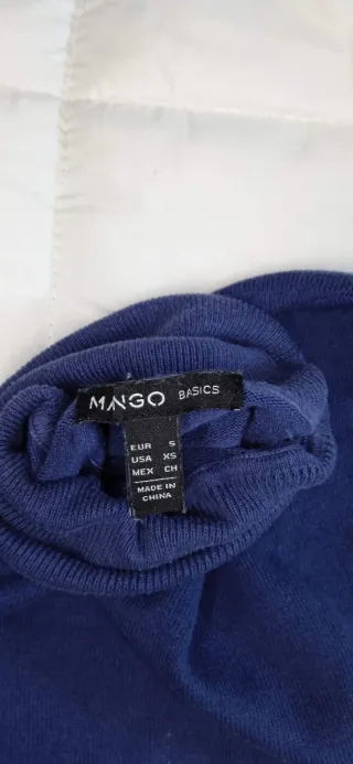 Jersey Mango cuello vuelto azul talla S