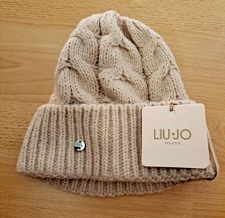 Gorro Liu Jo Beige Trenzado