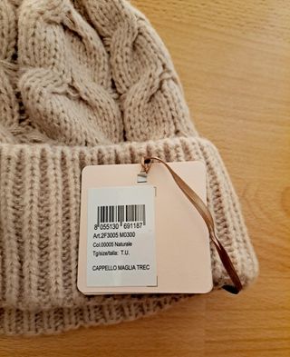 Gorro Liu Jo Beige Trenzado