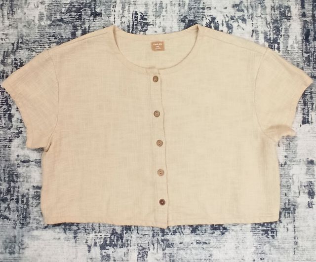 Cárdigan Free Est Manga Corta Beige