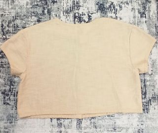 Cárdigan Free Est Manga Corta Beige