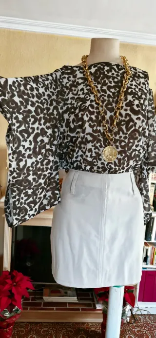 Blusa Caftán Estampada estilo animal print Nueva
