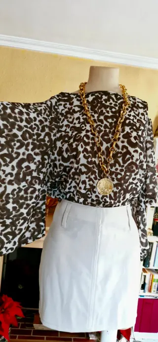 Blusa Caftán Estampada estilo animal print Nueva