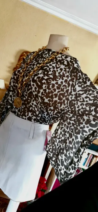 Blusa Caftán Estampada estilo animal print Nueva