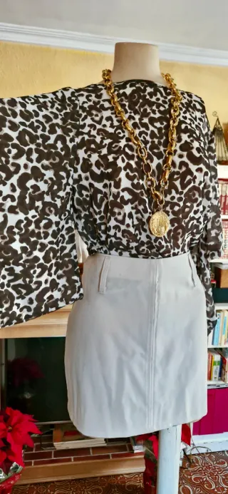 Blusa Caftán Estampada estilo animal print Nueva