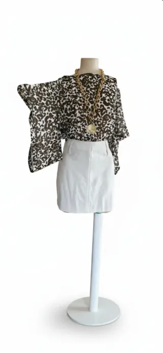 Blusa Caftán Estampada estilo animal print Nueva