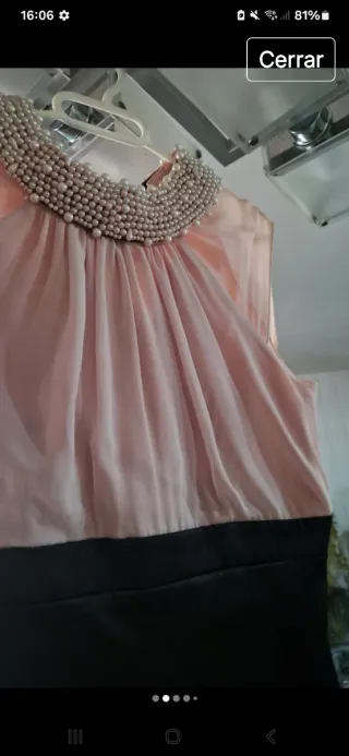 Vestido de fiesta perlas y volantes