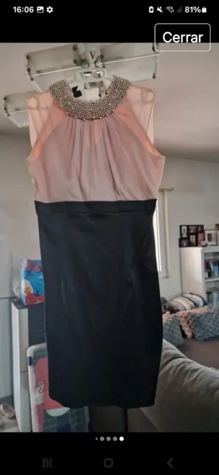 Vestido de fiesta perlas y volantes