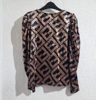 Camiseta terciopelo estampado geométrico