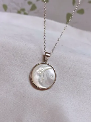 Collar Auténtico Nácar Luna Plata 925