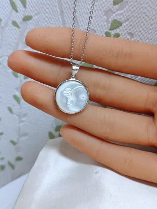 Collar Auténtico Nácar Luna Plata 925