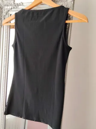 Top fiesta lentejuelas negro y plata