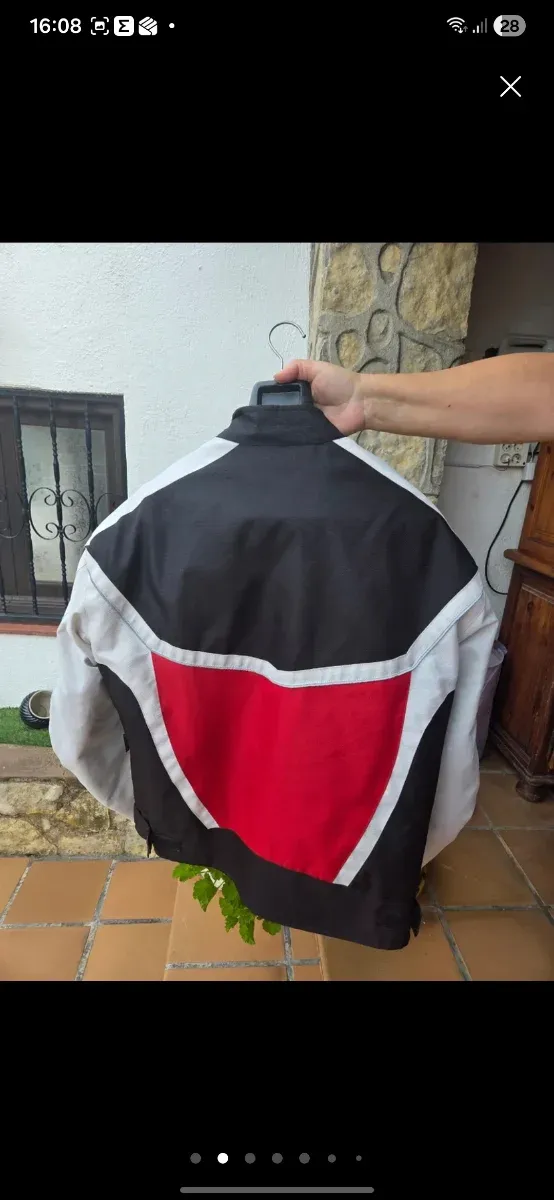 Giubbotto moto rosso, bianco e nero Taglia M