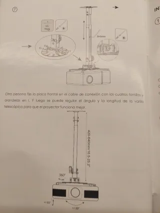 Soporte Techo Proyector Blanco