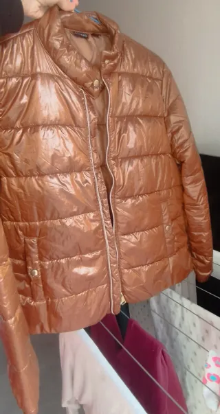 Chaqueta acolchada mujer marrón abrigo chaquetón