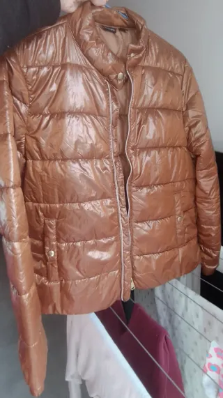 Chaqueta acolchada mujer marrón abrigo chaquetón