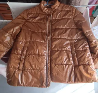 Chaqueta acolchada mujer marrón abrigo chaquetón