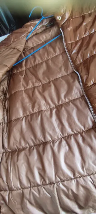 Chaqueta acolchada mujer marrón abrigo chaquetón