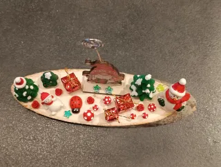 Portafoto Natalizio Gnomo con Alberi e Pupazzi