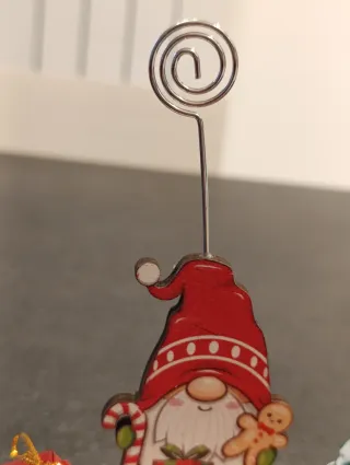 Portafoto Natalizio Gnomo con Alberi e Pupazzi