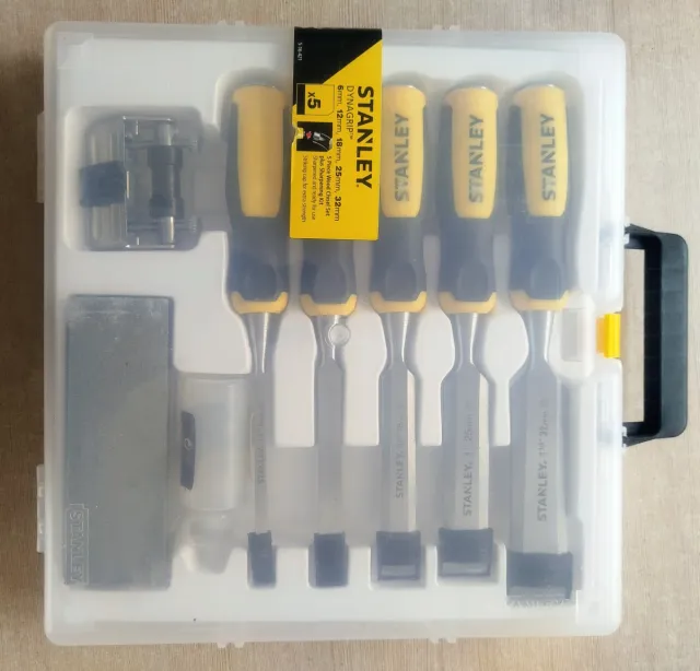 STANLEY Kit de cinceles para madera 5 unidades