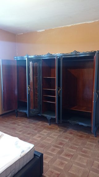 Armadio blu/grigio con specchi