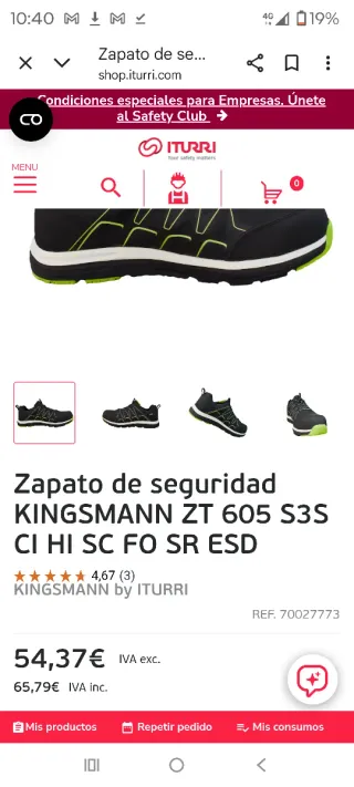 Zapatos de seguridad negros y verdes