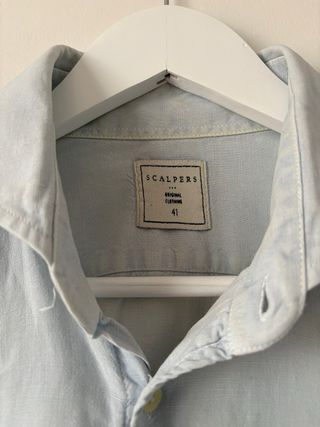 Camisa Scalpers Lino Celeste Hombre talla 41