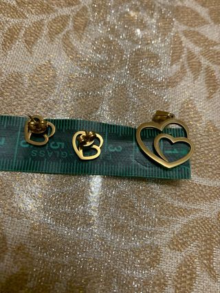 Ciondolo a cuore con orecchini oro
