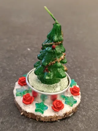 Set 2 Mini Candele Albero Natale