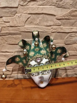 Máscara Arlequín Porcelana.Tipo veneciana.