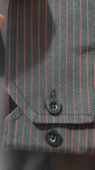 Camisa Hugo Boss Hombre Talla XL Negra Rayas