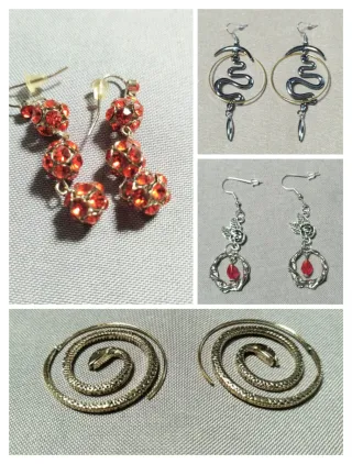 4 pares de pendientes