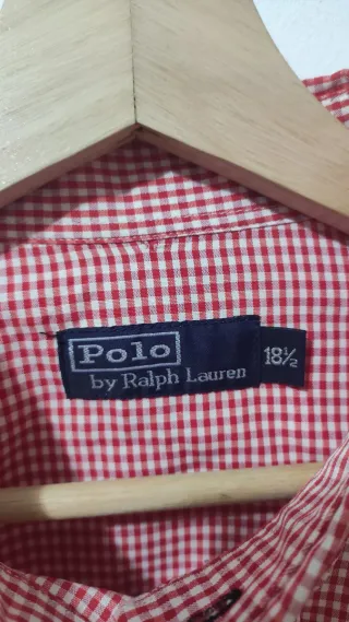 Camisa Polo Ralph Lauren cuadros roja