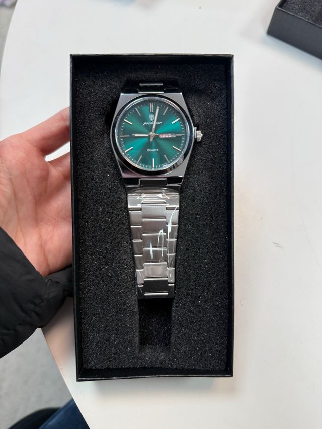 Orologio Uomo Verde/Argento